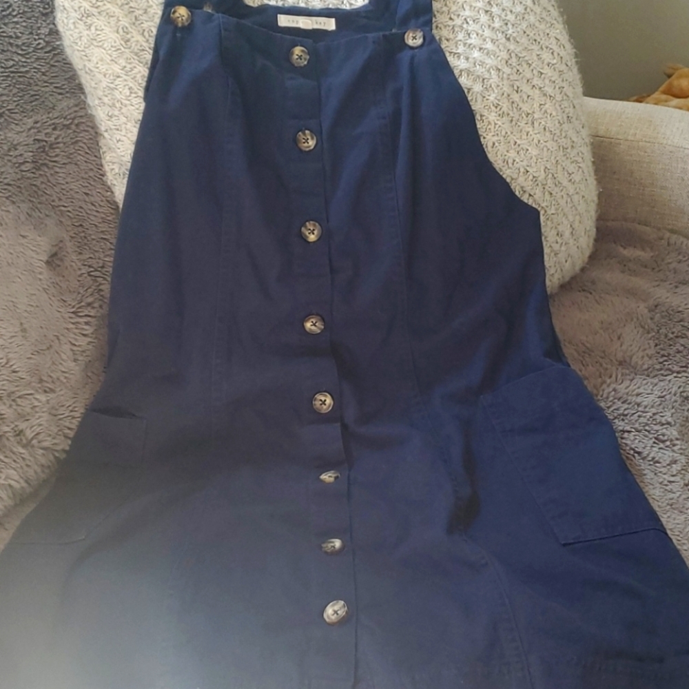 Copper Key Mini Dress with Button Front Med